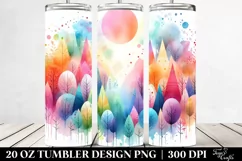 Colorful Watercolor Abstract & Pastel Trees | 20 oz Tumbler Product Image 2