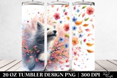 Dog Tumbling with Spring Petals | 20 Oz Tumbler Product Image 2