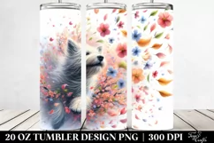 Dog Tumbling with Spring Petals | 20 Oz Tumbler Product Image 2