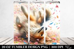 Dog Tumbling with Spring Petals | 20 Oz Tumbler Product Image 2