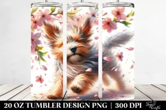 Dog Tumbling with Spring Petals | 20 Oz Tumbler Product Image 2
