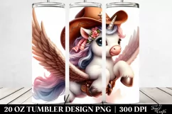 Pastel Cute Baby Unicorn Cowboy Hat Soaring Eagle Product Image 2