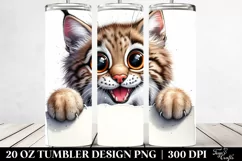 Cute Crazy Lynx Watercolor | 20 Oz Tumbler Product Image 2