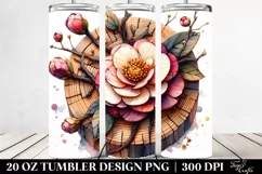 Stained Camellia Watercolor | 20 Oz Tumbler Product Image 2
