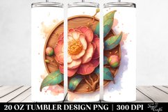 Stained Camellia Watercolor | 20 Oz Tumbler Product Image 2