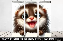 Cute Funny Watercolor Mink | 20 oz Tumbler Product Image 2