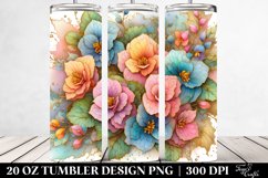Colorful Detailed Wooden Begonia | 20 oz Tumbler Product Image 2