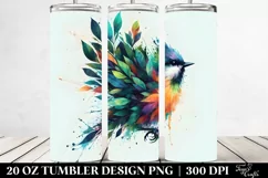 Abstract Vibrant Bird with Splashes. 20 Oz Tumbler Design Product Image 2