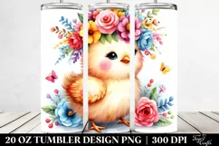 Cartoon Chicken Flower Crown | 20 oz Tumbler Product Image 2