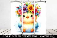 Cartoon Chicken Flower Crown | 20 oz Tumbler Product Image 2