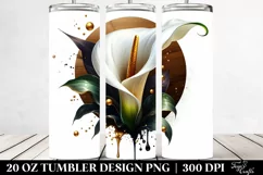 Glossy Wooden Calla Lily | 20 oz Tumbler Product Image 2
