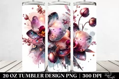 Glossy Watercolor Orchid Shiny Tumbler Product Image 2