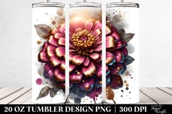 Detailed Shiny Marble Zinnia | 20 oz Tumbler Product Image 2