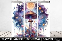 Watercolor Magical Celestial Mushroom Clipart Product Image 2