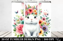 Cartoon Rabbit Flower Crown | 20 oz Tumbler Product Image 2