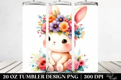 Cartoon Rabbit Flower Crown | 20 oz Tumbler Product Image 2
