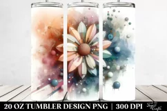 Abstract Daisy Clipart, Transparent 20 Oz Tumbler Product Image 2