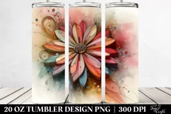 Abstract Daisy Clipart, Transparent 20 Oz Tumbler Product Image 2