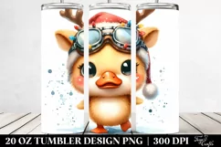 Expressive Duck with Reindeer Horns PNG Product Image 2