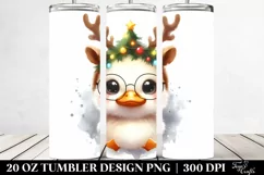Expressive Duck with Reindeer Horns PNG Product Image 2
