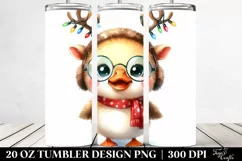 Expressive Duck with Reindeer Horns PNG Product Image 2
