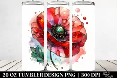 Stained Poppy with Metalic Insertions | 20 oz Tumbler Product Image 2