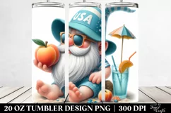 Gnome Beach Wear | 20 oz Tumbler Peach Patriotic Product Image 2