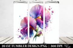 Abstract Sweet Pea Design | 20 Oz Tumbler Product Image 2