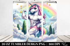 Pastel Unicorn Bodybuilder | 20 Oz Tumbler Product Image 2