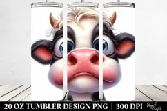 Goofy Cow Portrait | 20 Oz Tumbler Product Image 2
