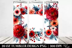 Vibrant Abstract Red Flowers | 20 Oz Tumbler Product Image 2