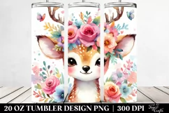 Cute Flower Crown Deer | 20 oz Tumbler Product Image 2