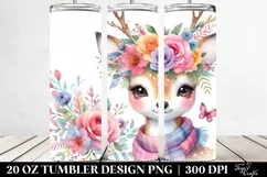 Cute Flower Crown Deer | 20 oz Tumbler Product Image 2