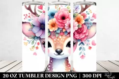 Cute Flower Crown Deer | 20 oz Tumbler Product Image 2