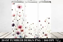 Watercolor Wild Flowers & Silhouettes | 20 Oz Tumbler Product Image 2