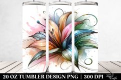 Abstract Shiny Lily Clipart, High-Res 20 Oz Tumbler Product Image 2