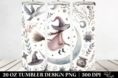 Whimsical Witch Watercolor | 20 oz Tumbler Product Image 2