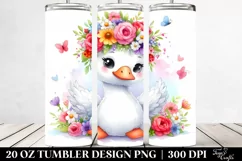 Cute Flower Crown Swan | 20 oz Tumbler Product Image 2