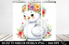 Cute Flower Crown Swan | 20 oz Tumbler Product Image 2