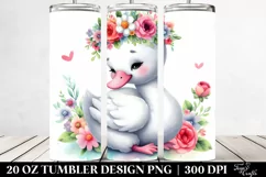 Cute Flower Crown Swan | 20 oz Tumbler Product Image 2