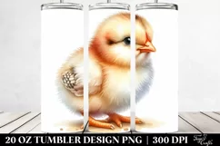Watercolor Baby Chicken | 20 oz Tumbler Product Image 2