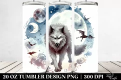 Simple Werewolf Watercolor | 20 oz Tumbler Product Image 2