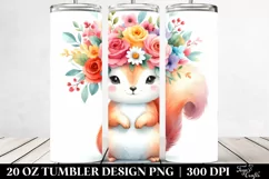 Cute Flower Crown Squirrel | 20 oz Tumbler Product Image 2