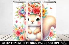 Cute Flower Crown Squirrel | 20 oz Tumbler Product Image 2
