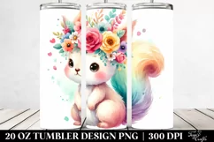 Cute Flower Crown Squirrel | 20 oz Tumbler Product Image 2