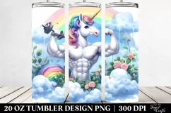 Pastel Unicorn Bodybuilder | 20 Oz Tumbler Product Image 2