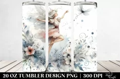 Whimsical Running Fairy Clipart, High-Res 20 Oz Tumbler Product Image 2