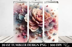 Abstract Carnation Clipart, Transparent 20 Oz Tumbler Product Image 2