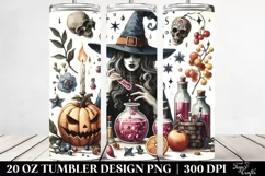Retro Evil Witch Watercolor | 20 oz Tumbler Product Image 2