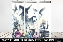 Retro Evil Witch Watercolor | 20 oz Tumbler Product Image 2